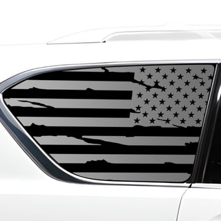 Buy distressed-black Quarter Window American Flag Vinyl Decal Stickers Fits Infiniti QX80 2017+