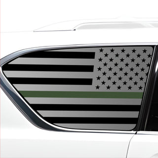 Buy thin-green-line Quarter Window American Flag Vinyl Decal Stickers Fits Infiniti QX80 2017+