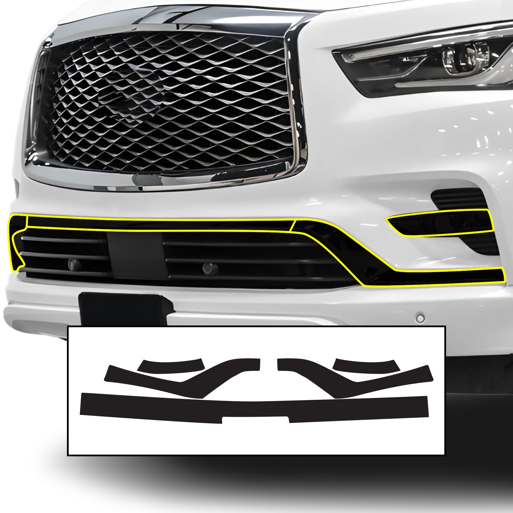 Vinyl Chrome Delete Blackout Decal Stickers Overlay Film Fits Infiniti QX80 - Bogar Tech Designs