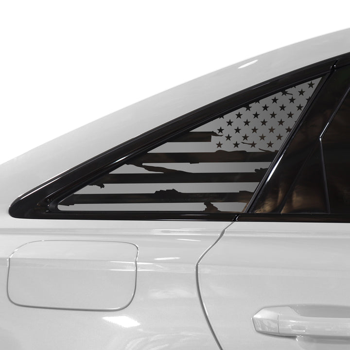 Quarter Window American Flag Vinyl Decal Stickers Fits Audi A6 S6 - Bogar Tech Designs
