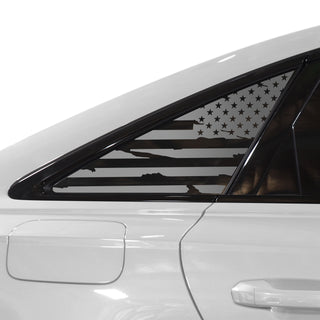 Buy distressed-black Quarter Window American Flag Vinyl Decal Stickers Fits Audi A6 S6 2019-2024