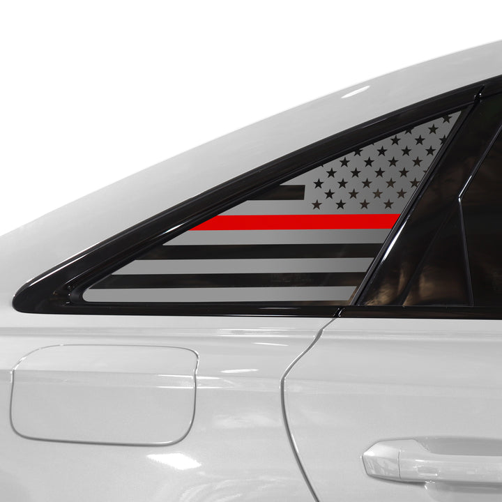 Quarter Window American Flag Vinyl Decal Stickers Fits Audi A6 S6 - Bogar Tech Designs