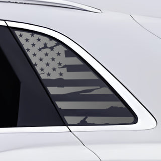 Buy distressed-black Quarter Window American Flag Vinyl Decal Stickers Fits Audi Q3 2019-2024