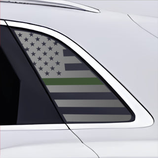 Buy thin-green-line Quarter Window American Flag Vinyl Decal Stickers Fits Audi Q3 2019-2024