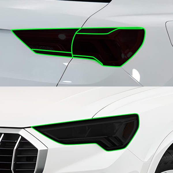 Audi Q3 2019–2025 Dark Smoke Headlight & Taillight Tint Kit – Precut Vinyl Lens Overlays