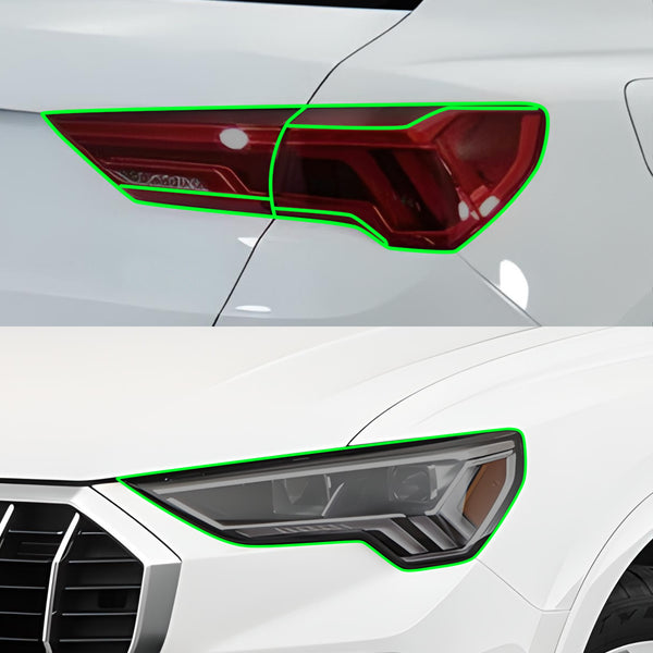 Full Headlight Taillight Precut Smoked PPF Tint Kit Film Overlay Fits Audi Q3 2019-2024