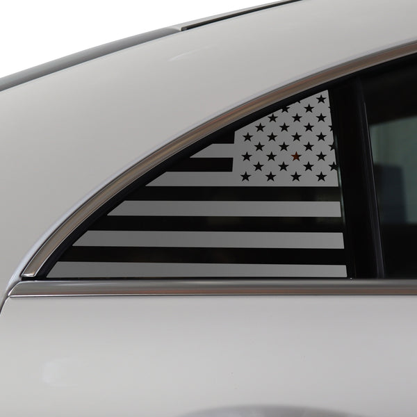 American Flag Quarter Window Decal for Mercedes Benz CLA 2020-2026 – Precut Matte Black Vinyl