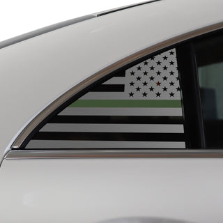 Buy thin-green-line Quarter Window American Flag Vinyl Decal Stickers Fits Mercedes Benz CLA 2020-2024