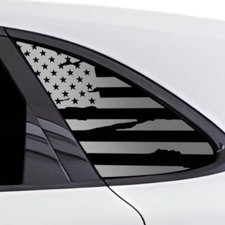 Buy distressed-black Quarter Window American Flag Vinyl Decal Stickers Fits Porsche Cayenne SUV 2020+