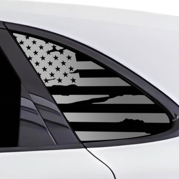 Quarter Window American Flag Vinyl Decal Stickers Fits Porsche Cayenne SUV 2020+