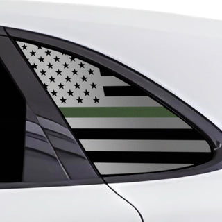 Buy thin-green-line Quarter Window American Flag Vinyl Decal Stickers Fits Porsche Cayenne SUV 2020+