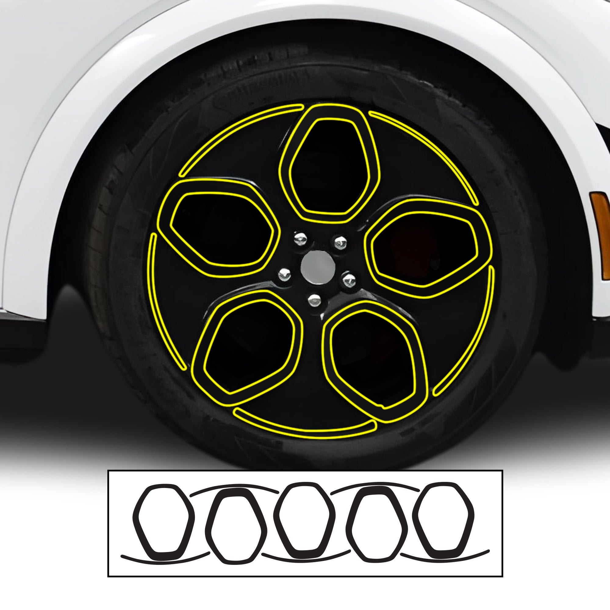 Wheel Rim Vinyl Blackout Chrome Delete Trim Blackout Decal Sticker Film Fits Ford Mustang Mach - E 2021 - 2025 - Bogar Tech Designs
