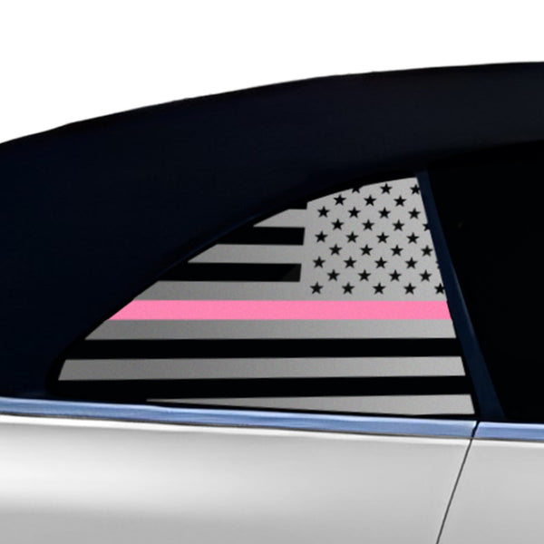 Fits BMW 4 Series Convertible 2021+ Quarter Window American Flag Vinyl Decal Stickers