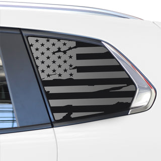 Buy distressed-black Quarter Window American Flag Vinyl Decal Stickers Fits Mazda Cx-50 2022+