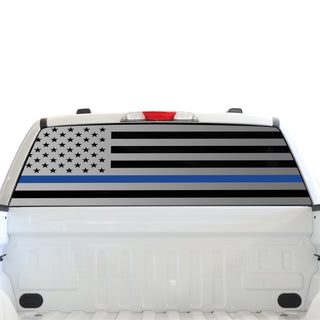 Buy thin-blue-line American Flag Rear Side Window Windshield Vinyl Decal Stickers Fits Ford F-150 F150 Lightning 2022+