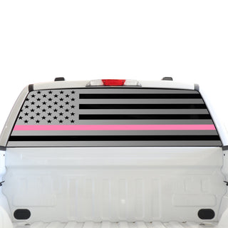 Buy thin-pink-line American Flag Rear Side Window Windshield Vinyl Decal Stickers Fits Ford F-150 F150 Lightning 2022+