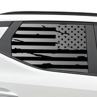 Buy distressed-black Rear Window American Flag Vinyl Decal Stickers Fits Hyundai Santa Cruz 2022+