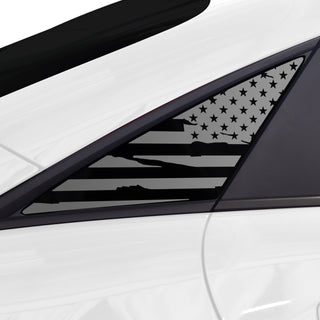 Buy distressed-black Quarter Window American Flag Vinyl Decal Stickers Fits Hyundai Ioniq 6 2023+