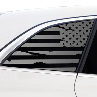 Buy distressed-black Quarter Window American Flag Vinyl Decal Stickers Fits Mercedes Benz EQS 2022+