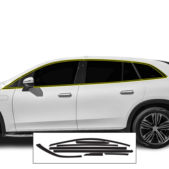 Vinyl Chrome Delete Blackout Decal Stickers Overlay Film Fits Mercedes Benz EQS SUV 2022+ - Bogar Tech Designs