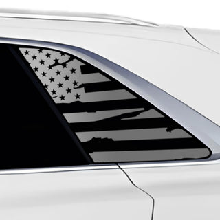 Buy distressed-black Quarter Window American Flag Vinyl Decal Stickers Fits Audi Q8 2023+