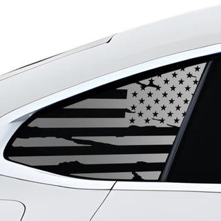 Buy distressed-black Fits BMW i4 2022+ Quarter Window American Flag Vinyl Decal Stickers