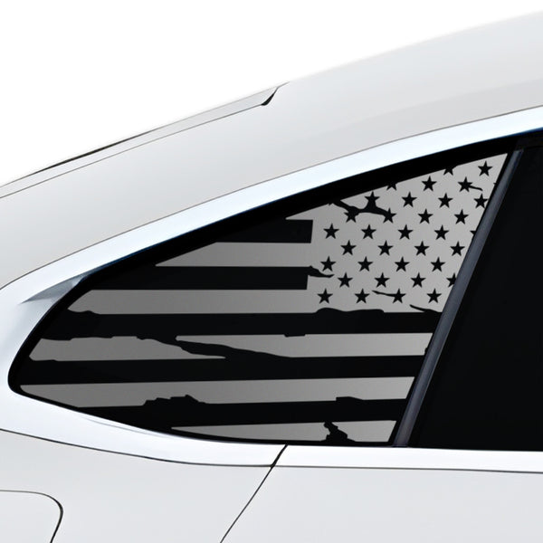 Fits BMW i4 2022+ Quarter Window American Flag Vinyl Decal Stickers