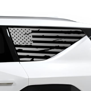 Buy distressed-black Fits KIA EV9 2024+ Quarter Window American Flag Vinyl Decal Stickers