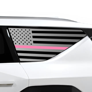 Buy thin-pink-line Fits KIA EV9 2024+ Quarter Window American Flag Vinyl Decal Stickers