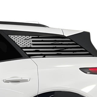 Buy distressed-black Fits Chevrolet Blazer EV 2024+ Quarter Window American Flag Vinyl Decal Stickers