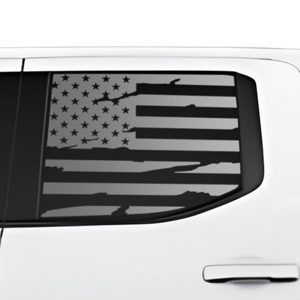 Fits Toyota Tacoma 2024+ Side Window American Flag Vinyl Decal Stickers