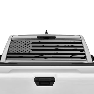 Buy distressed-black Fits Toyota Tacoma 2024+ American Flag Rear Window Windshield Vinyl Decal Stickers