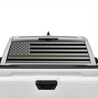 Buy thin-green-line Fits Toyota Tacoma 2024+ American Flag Rear Window Windshield Vinyl Decal Stickers