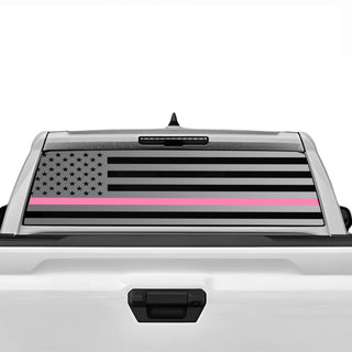 Buy thin-pink-line Fits Toyota Tacoma 2024+ American Flag Rear Window Windshield Vinyl Decal Stickers