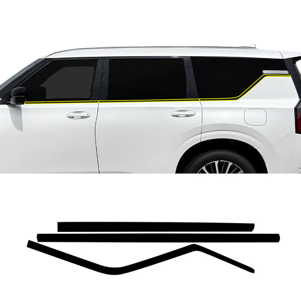 Nissan Armada 2025-2026 Blackout Chrome Delete Kit – Precut Gloss Black Vinyl Overlays Film