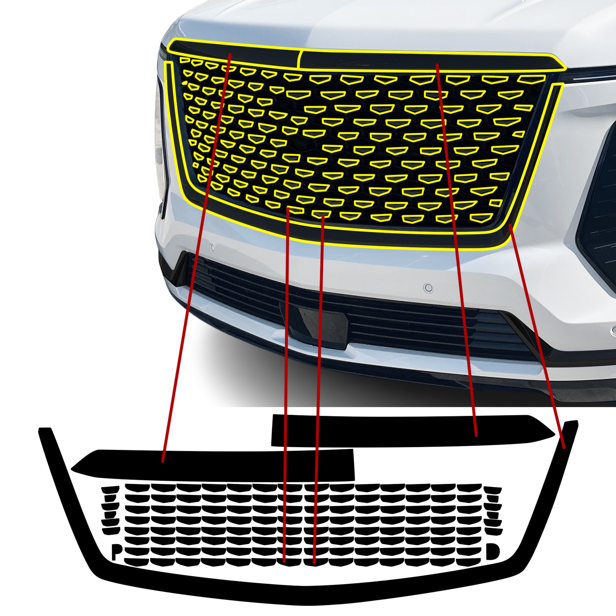 Cadillac Escalade 2021-2026 Blackout Chrome Delete Kit - Precut Gloss Black Vinyl Overlays