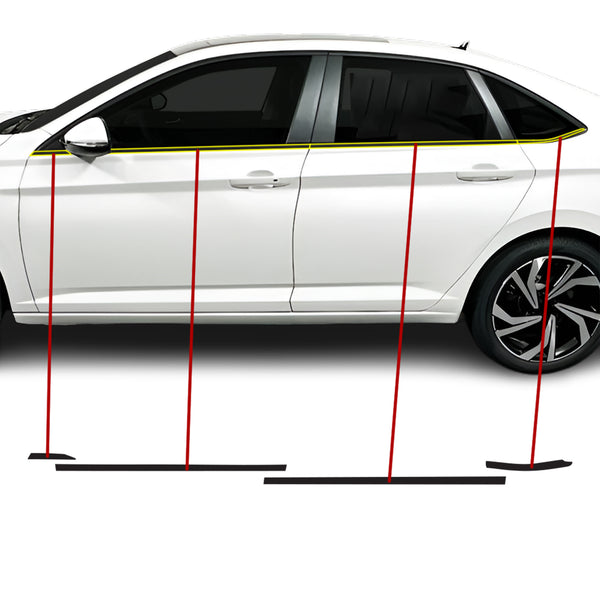 Fits Volkswagen Jetta 2025-2026 Vinyl Chrome Delete Grille Blackout Decal Stickers Overlay Film