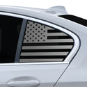 American Flag Quarter Window Decal for BMW 5 Series 2021-2023 – Precut Matte Black Vinyl