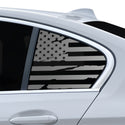 American Flag Quarter Window Decal for BMW 5 Series 2021-2023 – Precut Matte Black Vinyl