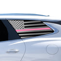 Fits Buick Enclave 2018-2024 Quarter Window American Flag Vinyl Decal Stickers - Matte Black