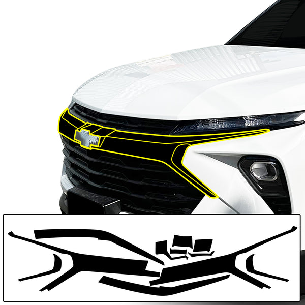 Fits Chevrolet Trailblazer 2024+ Vinyl Chrome Delete Grille Blackout Decal Stickers Overlay Film