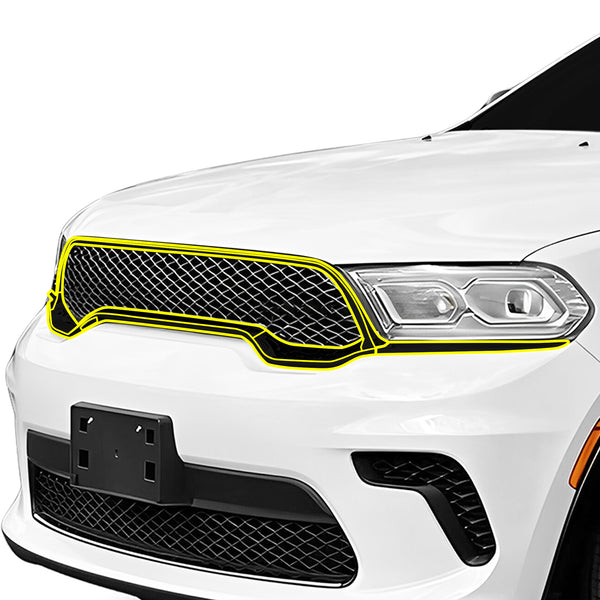 Fits Dodge Durango 2021+ Vinyl Chrome Delete Grille Blackout Decal Stickers Overlay Film