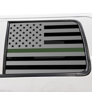 Buy thin-green-line American Flag Rear Window Decal for Ford F150 2009-2014 – Precut Matte Black Vinyl