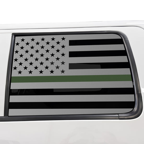 American Flag Rear Window Decal for Ford F150 2009-2014 – Precut Matte Black Vinyl