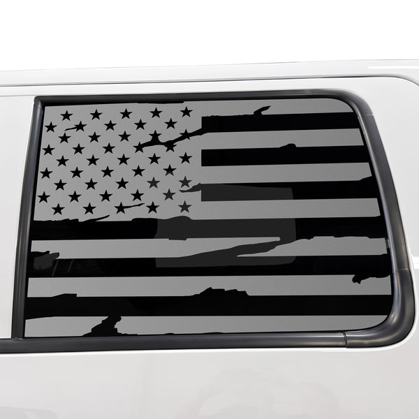 American Flag Rear Window Decal for Ford F150 2009-2014 – Precut Matte Black Vinyl