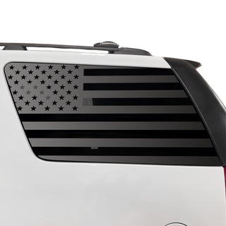 Fits GMC Yukon 2007-2014 Quarter Window American Flag Vinyl Decal Stickers - Matte Black