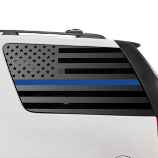 Buy thin-blue-line Fits GMC Yukon 2007-2014 Quarter Window American Flag Vinyl Decal Stickers - Matte Black
