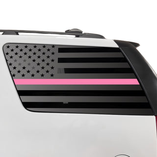 Buy thin-pink-line Fits GMC Yukon 2007-2014 Quarter Window American Flag Vinyl Decal Stickers - Matte Black