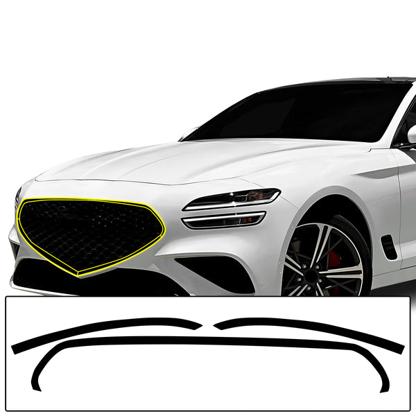Genesis G70 2019-2026 Blackout Chrome Delete Kit – Precut Gloss Black Vinyl Overlays