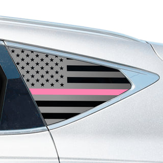 Buy thin-pink-line American Flag Quarter Window Decal for Genesis GV80 SUV 2021-2026 – Precut Matte Black Vinyl